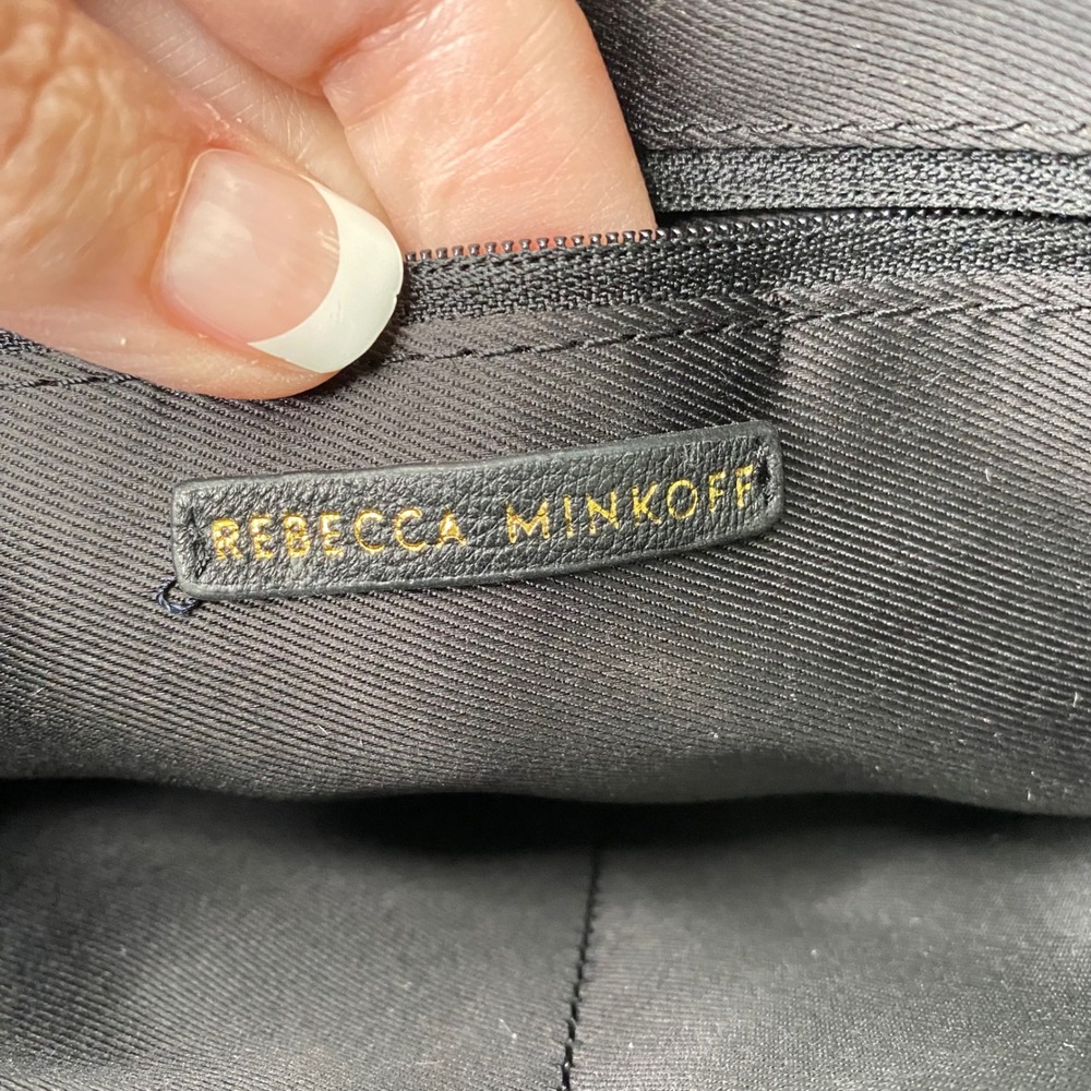 Rebecca Minkoff M.A.B. Black Leather Studded Flap Crossbody Chain Shoulder Bag - Picture 5 of 11